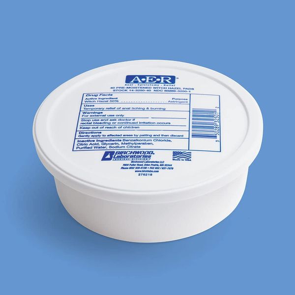 AER Pre-Moistened Witch Hazel Pads - 40 EA, Pack of 3