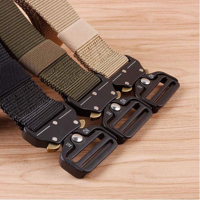  Ginwee 4-Pack Tactical Belt,Military Style Belt, Riggers Belts  for Men, Heavy-Duty Quick-Release Metal Buckle with Extra Molle Key Ring  Holder Gears : Sports & Outdoors