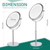 Nicesail LED Lighted Tabletop Makeup Mirror of 8 Inch, Rechargeable Mirror with Light of 3 Colors, Brightness Adjustable, Height Adjustable, Double Sided Mirror in Chrome Finish (8 Inch, 7X)
