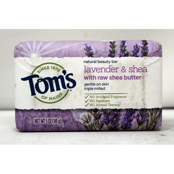 Tom's of Maine Natural Beauty Bar Soap W/Raw Shea Butter Lavender Tea Tree 5 Oz