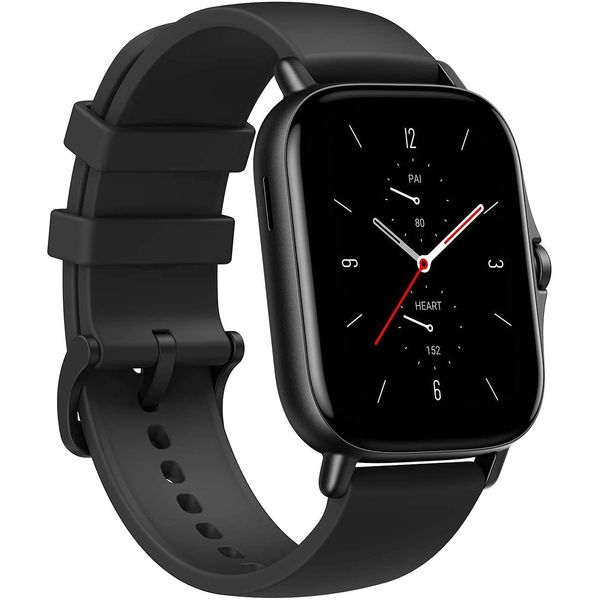 Amazfit GTS 2 Smartwatch with Sleep, Stress, Heart Rate, Blood Oxygen Monitor, Sports Watch with 90 Sports Modes, 5 ATM Waterproof, Fitness Tracker, Music Control, Black (Renewed)