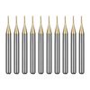 WEXWE Tools 10Pcs 0.6mm TiN Coating Solid Carbide End Mill Engraving Milling Cutter CNC Router Bits for PCB Machine, 1/8" Shank 1BOX