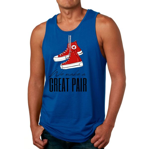 Mens Fitness Tank Top Graphic T-shirt Say it Soul, we Make a Great - Royal Blue / XS