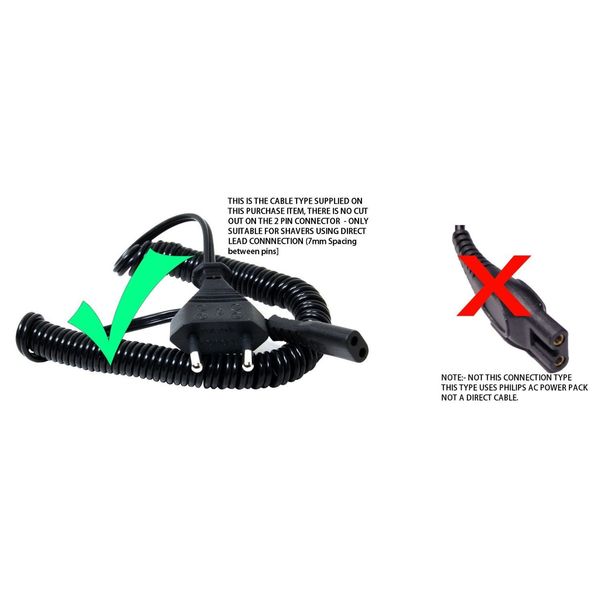 Ex-Pro Universal Electric Shaver Lead for/Compatible with Philips