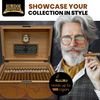 Humidor Supreme Old World Desktop Cigar Humidor - Desktop Cigar Storage with Spanish Cedar Tray & Dividers | Antique Walnut Finish Cigar Box with Humidifier & Glass Hygrometer - Holds 75-100 Cigars