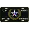 U.S. Army 2nd Infantry Division License Plate with Frame