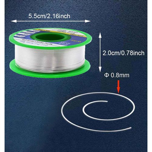 Solder Wire Net 50g 0.8mm Soldering Wire Lead Free Sn99.3 Cu0.7 with Rosin Core for Electronic Electrical Soldering Components Repair and DIY(50g)