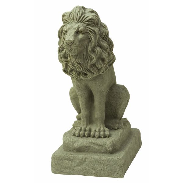 EMSCO Group Guardian Lion Statue – Natural Sandstone Appearance – Made of Resin – Lightweight – 28” Height