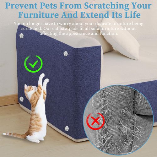 78.7"x15.8" Cat Scratching Mat - Trimmable Self Adhesive DIY Climbing Cat Scratcher Pad for Cat Tree Shelves and Post Cat Scratch Furniture Protector