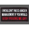 STOP PSSING ME OFF PATCH FOR BIKER  4 INCH PATCH