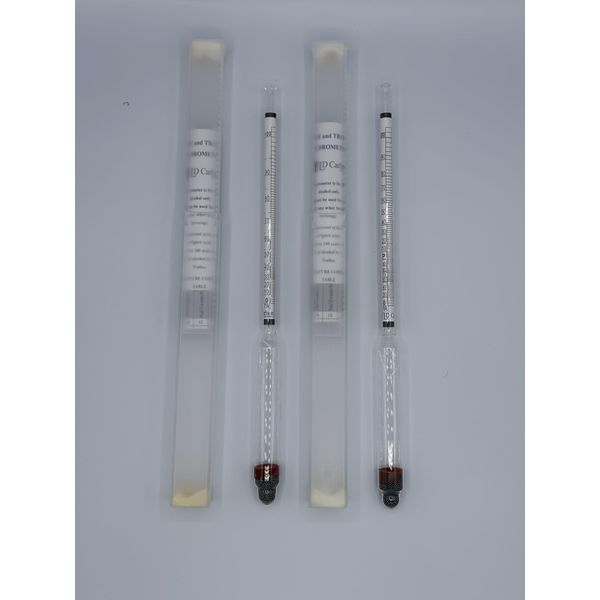 2-Pack Liquor & Beer Hydrometer Set – Accurate Alcohol Testing Kit for Spirits, Wine, Distilling & Home Brewing – Essential Proof and ABV Measurement Tool