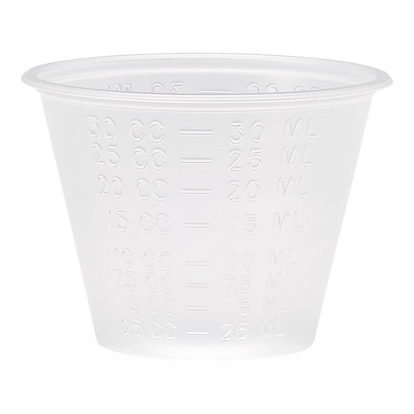 Graduated Plastic Medicine Cups, Case, mL/cc only