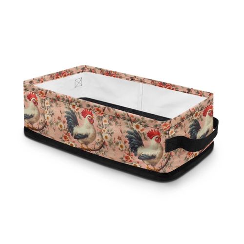 Voxugoniy Toilet Paper Basket, Rooster Portable Storage Basket for Back of Toilet with Handle Versatile Shelf Basket Bins Waterproof Toilet Tank Basket Toilet Paper Organizer Container