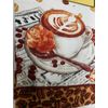 3 pc Towels Set, 2 Polycotton & 1 Microfiber, COFFEE CUP, FLOWER & BEANS,Sunrise