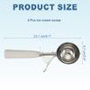 sourcing map 2 Pcs Cookie Scoops, Ice Cream Scoop with Trigger for Baking Cookie Dough Rice Pudding Kitchen Gadget, Beige