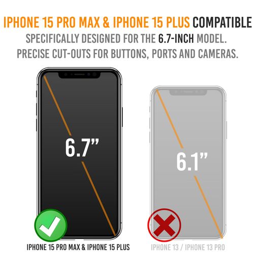 Alpatronix Battery Case for iPhone 15 Pro Max & 15 Plus, Portable Strong Slim Protective Extended Charger Case, 15W Fast Charging, 7000mAh Wireless Charging Case, Apple Pay, CarPlay (BX15PM) –Black