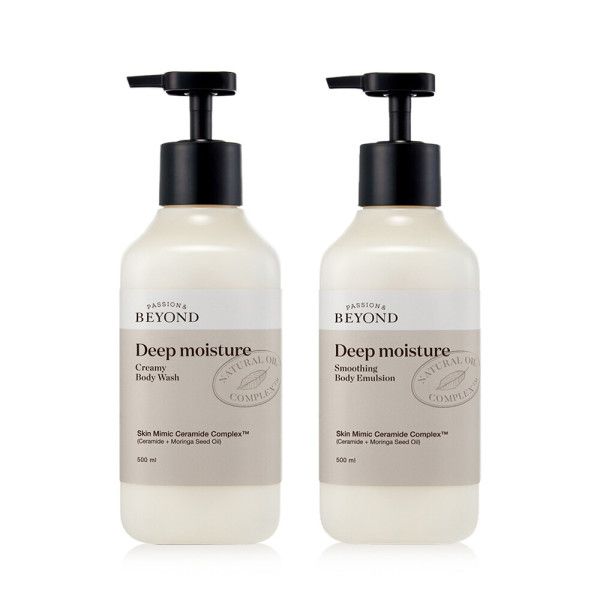 Deep Moisture Creamy Body Wash 500ml + Deep Moisturizing Body Emulsion 500ml