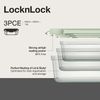 Locknlock NestnLock Stackable Food Storage Containers 3pc set - 500ml / 920ml / 1.6L, Sage Green