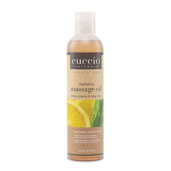 Cuccio Naturale Massage Oil - Renewing, Moisturizing Body Oil For Massage Treatment - Leaves Skin Soft and Glowing - Paraben Free With Natural Ingredients - White Limetta and Aloe Vera - 8 oz