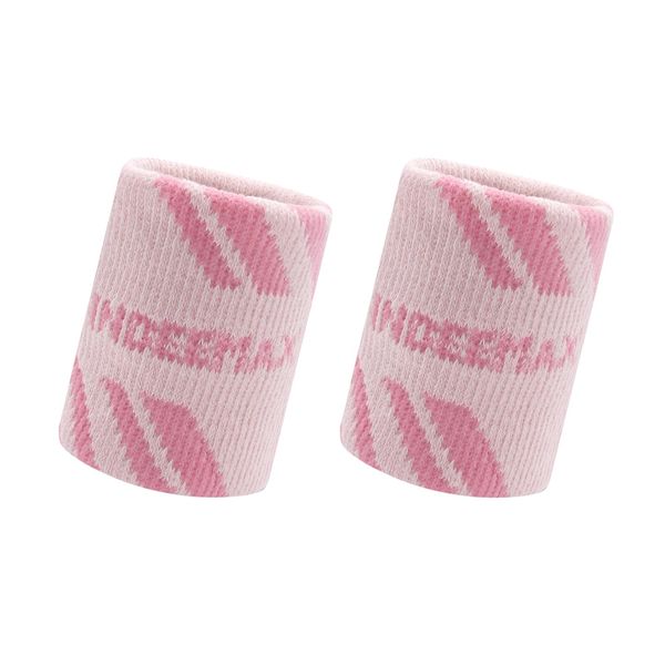 INDEEMAX Cotton Sports Wristbands (Set of 2), Comfortable Material, Soft, Lightweight, Sweat Absorbent, Quick Drying, Good Elasticity, Baseball, Tennis, Badminton, Unisex, Pink