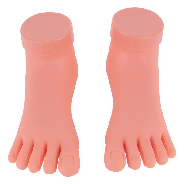 Lurrose Mannequin 2 Pcs Plastic Foot Model Tools Nail Art Practice Foot Model Soft Prosthetic Manicure Tool for Nail Art Training (Left Right) Manicure Tools