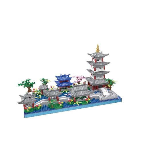 Kadablk Architecture Chinese Style of Suzhou Garden,Hangzhou's West Lake with Iconic pagodas and Stone Bridges Mini Bricks, Asian Style Micro Building Blocks Set,950 PCS for Adults and Kids