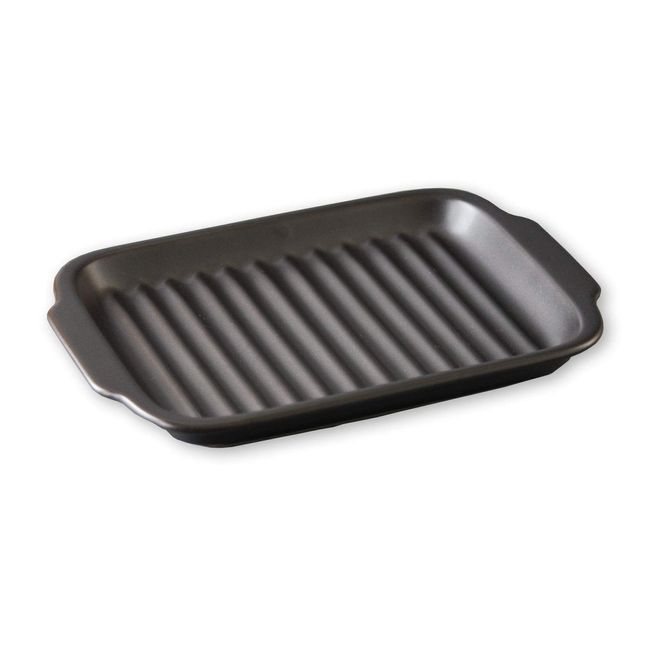 Living Colorful Oven Grill Tray, Black, Made in Japan, Heat Resistant Temperature Difference 982°F (350°C), Ceramic Tray, Grill Plate (Compatible with Microwave/Oven/Open Fire/Grill/Toaster) Grill Pan