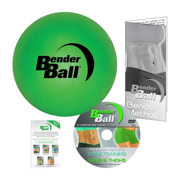 The Original Bender Ball | 9 inch Pilates Ball for Abs, Core & Back | Core Training Ball | Small Crunch Exercise Ball | Includes 5 Streaming Videos + Core Training/Bun & Thighs DVD