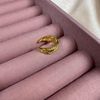 Gold Plated Sterling Silver Pave CZ Double Cross Ear Cuff