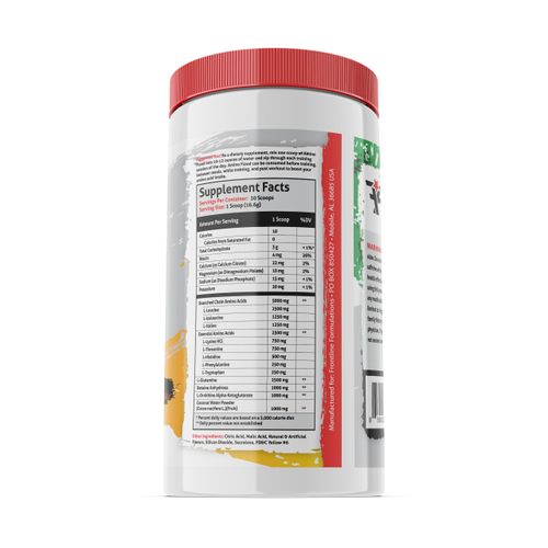 FRONTLINE FORMULATIONS Amino Flood, BCAAs + Essential Amino Acids, Building Blocks of Muscle, Comprehensive Formula, Great Taste, Veteran Owned and Operated (30 Servings, Peach Mango)