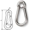 11mm Snap Hook with Eyelet - A4 (Marine Grade) Stainless - 2 Pack