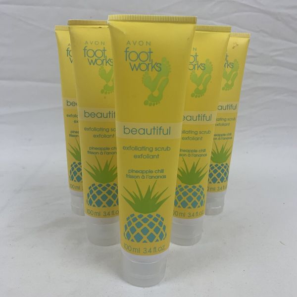 Lot 6) Avon Foot Works Beautiful Exfoliating Scrub Pineapple Chili Sealed NEW!!!