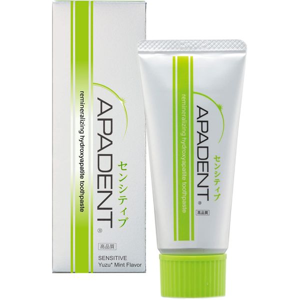 APADENT® Sensitive Remineralising Nano Hydroxyapatite Toothpaste, 60 g, Anti-Sensitivity Type, Yuzu Mint Flavour (Yuzu = Japanese Citrus Fruit)