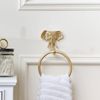 Melody Maison Metallic Gold Elephant Towel Ring