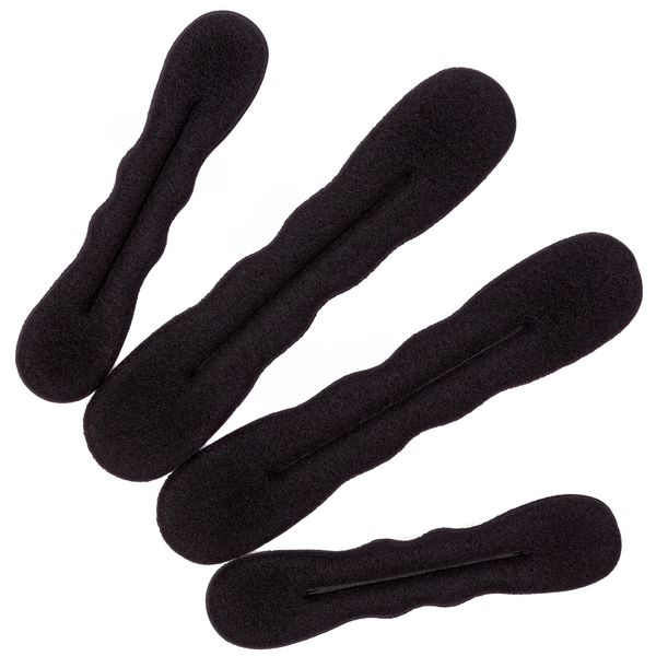 Beaute Galleria 4 Pieces Black Magic Hair Bun Maker Foam Sponge Bun Twist Shaper Hair Donuts Chignon Ballet Sock Bun (2 Large and 2 Small)