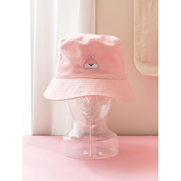 Double-sided bucket hat rabbit for friends with plump cheeks