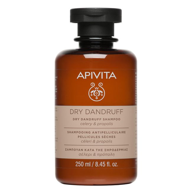 Apivita Dry Dandruff Shampoo for Men and Women - Gently Cleanses, Fights Dry Dandruff, Hydrates & Relieves Itching. Prevents breakage & Split Ends - With Rosemary & Honey, 8.45 Fl Oz