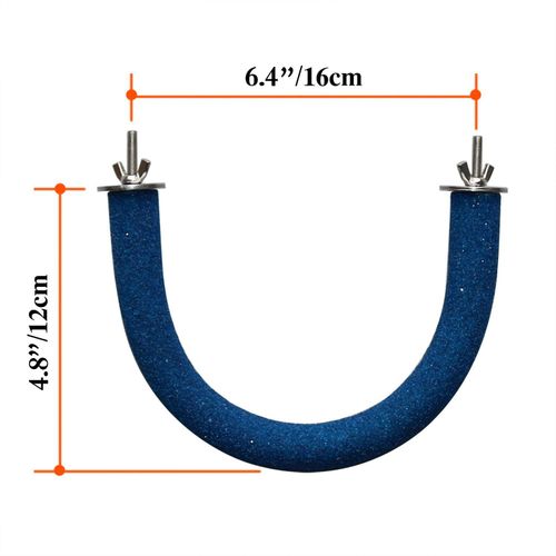 Hypeety Bird Perch U Shape Wood Stand Perch Swing Parrot Grinding Mouth Paws Claw Birds Stand Holder for Parakeets Cockatiels Conures Macaws Cage Toy (Random Color) (Bird Perch-U Shape)