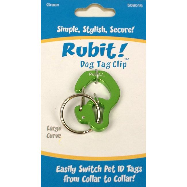 Rubit The Easy Dog Tag Curve Shape Switch Clip. Large Green