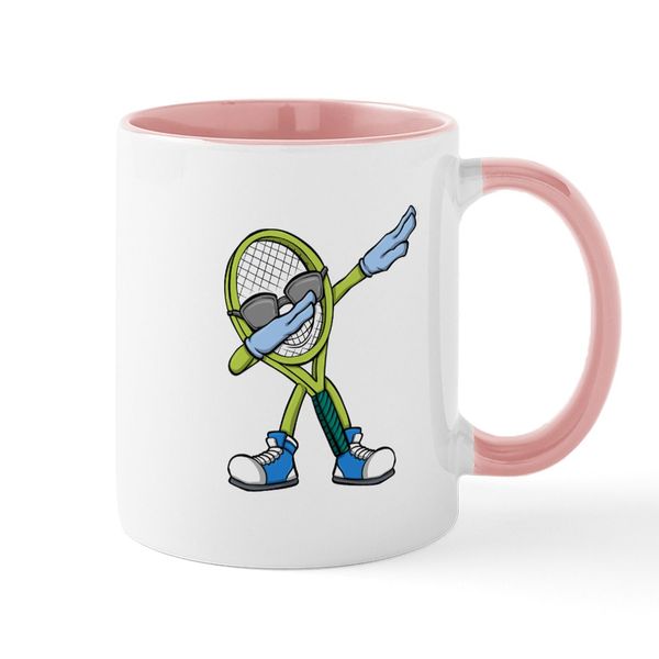 CafePress Tennis Player Dabbing Tennis Racket Tennis Mugs 11 oz (325 ml) Ceramic Coffee Mug