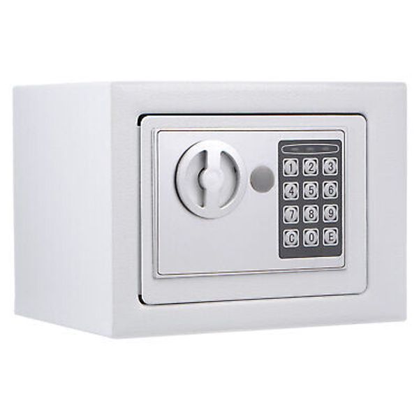 Small Safe Box Digital Electronic Security Safe Box for Home White