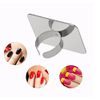 EXCEART 2pcs Nail Art Ring Palette Mini Manicure Palette Metal Nail Mixing Ring Gel Polish Mixing Tray Paint Palette Finger Rings Adjustable Mixing Rings Tray