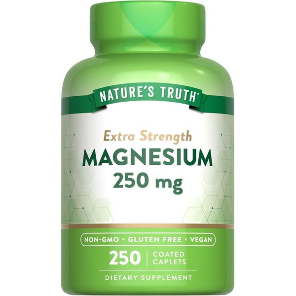 Magnesium Oxide 250 mg | 250 Caplets | Extra Strength | by Nature's Truth