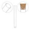 sourcing map 30Pcs PS Plastic Test Tubes with Cork Stoppers, Round Base, 12x100mm, Storage Container for Scientific Experiments Sample Display Decorations