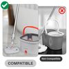Crystals Mop Head Replacement – 4 Pack Square Microfiber Refill Pads Compatible with Flat Floor Mops – Deep Cleaning, Machine Washable, Easy to Attach