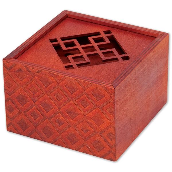 Bits and Pieces - The Emperor's Secret Puzzle Box - Wooden Brainteaser - Secret Compartment Brain Game for Adults - Stash Your Valuables