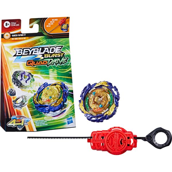 BEYBLADE Burst QuadDrive Vanish Fafnir F7 Spinning Top Starter Pack - Stamina/Balance Type Battling Game with Launcher, Toy for Kids