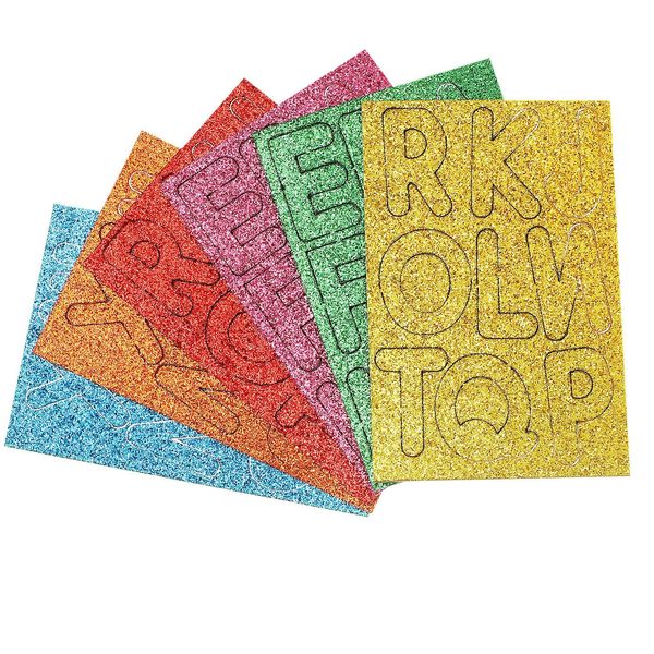 Operitacx 156pcs Glitter Bulletin Board Letters, Adhesive Alphabet Letters A-Z, Letter Stickers for Scrapbooking Craft Bulletin Boards School Decor