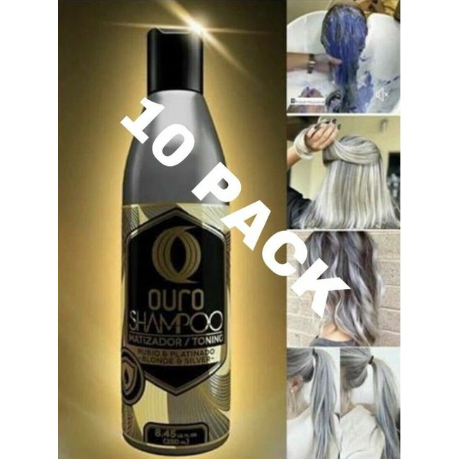 Shampoo Matizador Ouro 8.45 oz./Ouro Shampoo Toning Blonde and Silver /10 Bottle