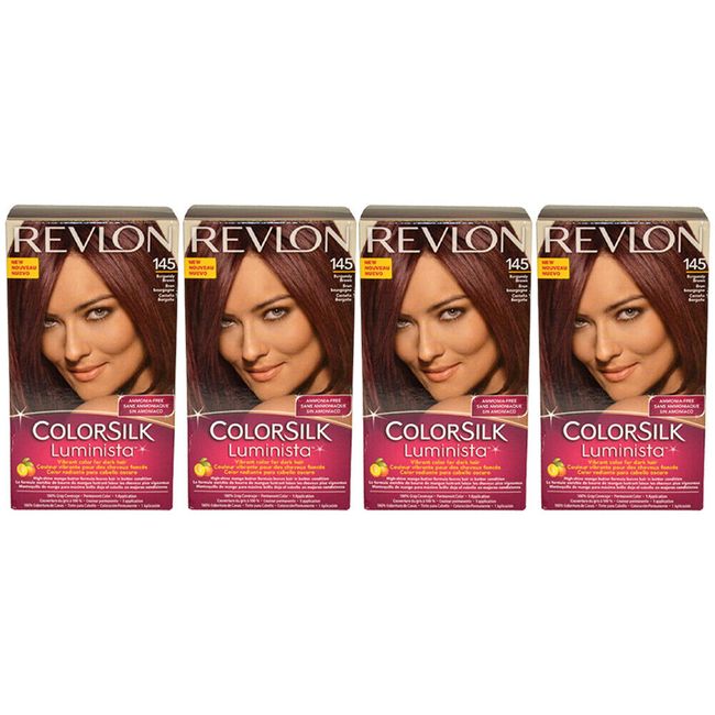 Pack of (4) New Revlon Colorsilk Luminista Haircolor, Burgundy Brown